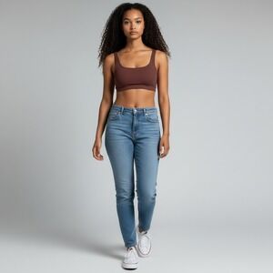 UpWest Scoop Neck Bralette Crop Top Brown‎ XS NWT